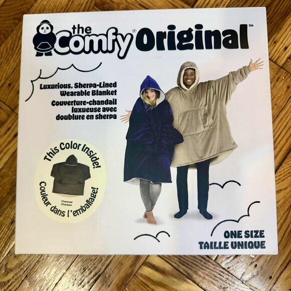 The Original Comfy Wearable Blanket – Charcoal, One Size – NIB - Picture 1 of 6
